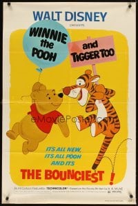 4m973 WINNIE THE POOH & TIGGER TOO 1sh '74 Walt Disney, characters created by A.A. Milne!