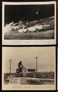 4p393 DEATH RIDERS 15 8x10 stills '76 cool stunt car & motorcycle racing images!