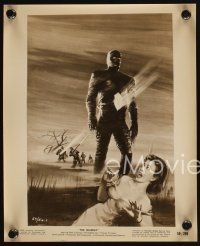 4p954 MUMMY 2 8x10 stills '59 Peter Cushing, artwork of Christopher Lee as the monster!