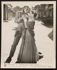 4p623 RIDING SHOTGUN 7 8x10 stills '54 great images of cowboy Randolph Scott & Joan Weldon!