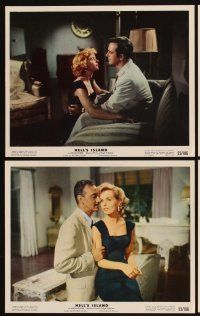 4p179 HELL'S ISLAND 6 color 8x10 stills '55 John Payne, Mary Murphy, South Seas film noir!