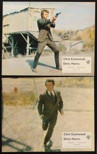 4p062 DIRTY HARRY 8 color English FOH LCs '71 great images of Clint Eastwood, Don Siegel classic!