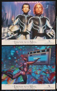 4p082 LAWNMOWER MAN 8 color English FOH LCs '92 Stephen King sci-fi, Jeff Fahey, Pierce Brosnan!