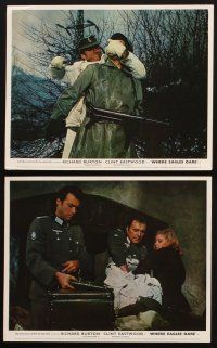 4p167 WHERE EAGLES DARE 8 color English FOH LCs '68 Clint Eastwood, Richard Burton, Mary Ure, WWII!