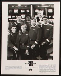 4p339 STAR TREK VI presskit w/ 7 stills '91 William Shatner, Leonard Nimoy, DeForest Kelley, Doohan