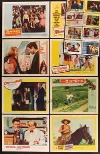 4r077 LOT OF 43 LOBBY CARDS '55 - '66 great images from a variety of different movies!