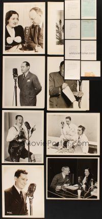 4r194 LOT OF 8 1930s RADIO STILLS '30s great images from NBC & CBS performers at microphone!