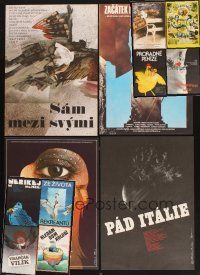 4r241 LOT OF 12 FORMERLY FOLDED & UNFOLDED CZECH POSTERS WITH BIRD IMAGES '80s cool different art