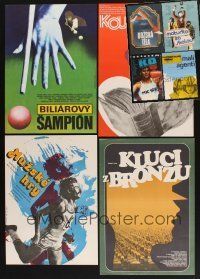 4r243 LOT OF 8 UNFOLDED AND FORMERLY FOLDED CZECH POSTERS WITH SPORTS IMAGES '80s cool artwork!
