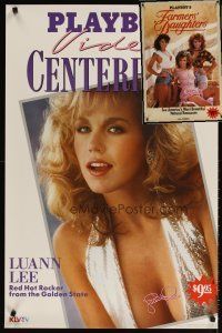 4r261 LOT OF 2 UNFOLDED PLAYBOY VIDEO POSTERS '86 Centerfold Luann Lee + Farmers' Daughters!