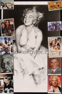 4r339 LOT OF 16 UNFOLDED 11x17 REPRO POSTERS '00s Marilyn Monroe, Audrey Hepburn, Einstein +more!