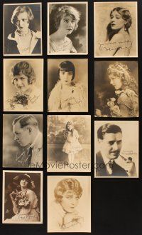 4r185 LOT OF 11 LARGER DELUXE STILLS WITH FACSIMILE SIGNATURES '20s Mary Pickford, Colleen Moore