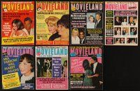 4r126 LOT OF 7 MOVIELAND MAGAZINES '60s-70s Liz Taylor, Mia Farrow, Frank Sinatra & more!