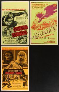 4r344 LOT OF 3 BENTON REPRO WINDOW CARDS '90s King Kong, Rodan, Planet of the Apes!