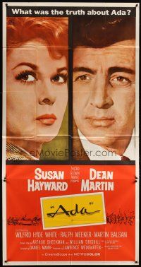 4s539 ADA 3sh '61 super close portraits of Susan Hayward & Dean Martin, what was the truth?