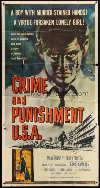 4s616 CRIME & PUNISHMENT U.S.A. 3sh '59 introducing George Hamilton, from the world-famed novel!