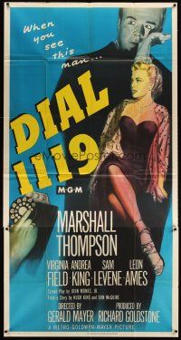 4s626 DIAL 1119 3sh '50 full-length sexy Virginia Field, Marshall Thompson, film noir!