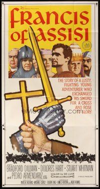4s644 FRANCIS OF ASSISI 3sh '61 Michael Curtiz's story of a young adventurer in the Crusades!