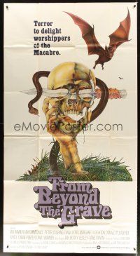 4s647 FROM BEYOND THE GRAVE int'l 3sh '73 cool different horror art of dagger through skull!