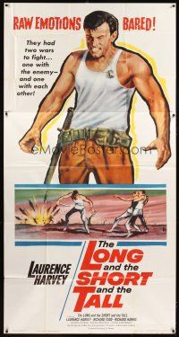 4s691 JUNGLE FIGHTERS 3sh '60 art of Laurence Harvey, Thye Long and the Short and the Tall!