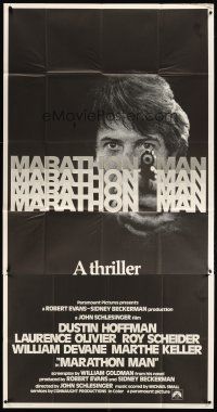 4s713 MARATHON MAN int'l 3sh '76 cool image of Dustin Hoffman, John Schlesinger classic thriller!