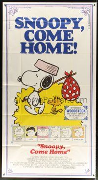 4s802 SNOOPY COME HOME 3sh '72 Peanuts, Charlie Brown, great Schulz art of Snoopy & Woodstock!
