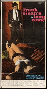 4s838 TONY ROME 3sh '67 detective Frank Sinatra w/gun & sexy near-naked girl on bed!