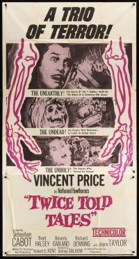 4s847 TWICE TOLD TALES 3sh '63 Vincent Price, Nathaniel Hawthorne, a trio of unholy horror!
