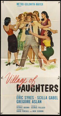 4s857 VILLAGE OF DAUGHTERS 3sh '62 art of Eric Sykes surrounded by sexy ladies, English sex!