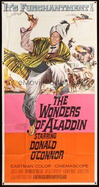 4s877 WONDERS OF ALADDIN 3sh '61 Mario Bava's Le Meraviglie di Aladino, art of Donald O'Connor!