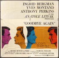 4s256 GOODBYE AGAIN 6sh '61 art of Ingrid Bergman between Yves Montand & Anthony Perkins!