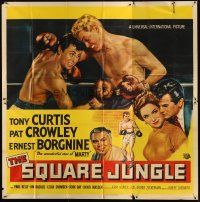 4s301 SQUARE JUNGLE 6sh '56 great artwork of boxing Tony Curtis fighting in the ring!