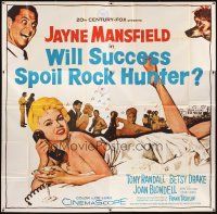 4s315 WILL SUCCESS SPOIL ROCK HUNTER 6sh '57 super sexy Jayne Mansfield wearing only a sheet!
