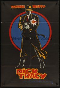 4s144 DICK TRACY Argentinean '90 art of detective Warren Beatty firing tommy gun!
