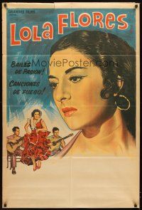 4s177 LOLA FLORES stock Argentinean '50s cool artwork of the pretty actress!
