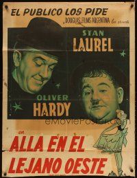 4s218 WAY OUT WEST Argentinean R50s wacky artwork, Laurel & Hardy classic!