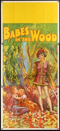 4s015 BABES IN THE WOOD stage play English 3sh '30s stone litho of female hero finding lost kids!