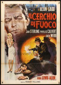4s326 APPOINTMENT WITH DANGER Italian 1p R64 cool different Gasparri art of Alan Ladd, noir!