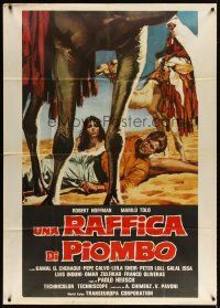 4s367 DESERT RENEGADES Italian 1p '66 art of Robert Hoffmann & girl on ground by camels!
