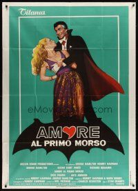4s428 LOVE AT FIRST BITE Italian 1p '79 AIP, wacky vampire art of George Hamilton as Dracula!