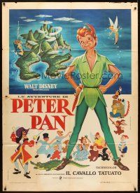 4s458 PETER PAN Italian 1p R70s Walt Disney cartoon fantasy classic, cool full-length art!