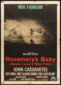 4s477 ROSEMARY'S BABY Italian 1p '68 Roman Polanski, Mia Farrow, creepy carriage horror image!