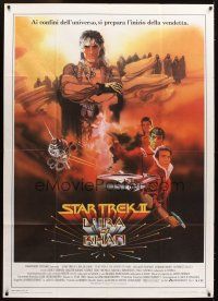 4s498 STAR TREK II Italian 1p '82 The Wrath of Khan, Leonard Nimoy, William Shatner, Bob Peak art!