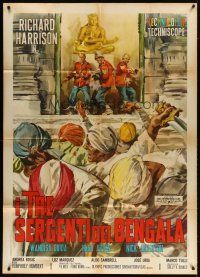 4s517 THREE SERGEANTS OF BENGAL Italian 1p '65 Umberto Lenzi, cool art by Averardo Ciriello!