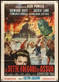 4s530 WAR GODS OF BABYLON style A Italian 1p '63 cool different epic artwork by Enzo Nistri!