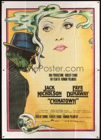 4s033 CHINATOWN Italian 2p '74 art of Jack Nicholson & Faye Dunaway by Pearsall, Roman Polanski