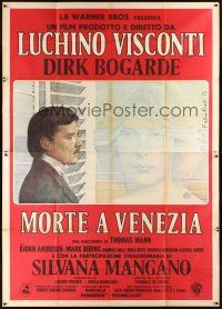 4s043 DEATH IN VENICE Italian 2p '71 Luchino Visconti's Morte a Venezia, Bogarde, Rieti artwork!