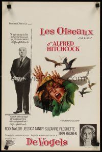 4t280 BIRDS Belgian '63 Alfred Hitchcock, Tippi Hedren, art of Jessica Tandy attacked by birds!