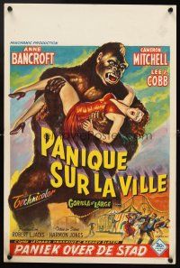 4t300 GORILLA AT LARGE Belgian '54 great art of giant ape holding screaming sexy Anne Bancroft!
