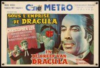 4t322 SCARS OF DRACULA Belgian '70 c/u art of bloody vampire Christopher Lee, Hammer horror!